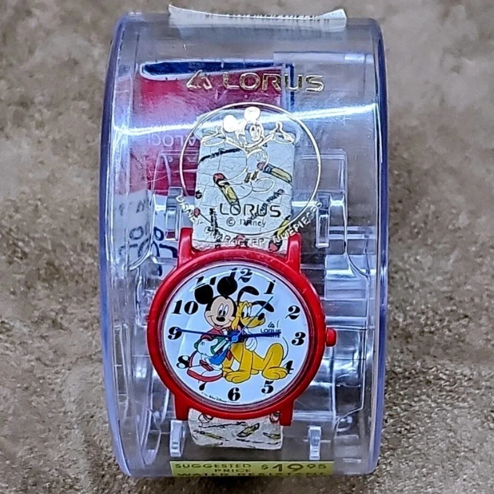 Lorus Mickey Mouse Pluto Watch Vintage‎ 1980s Japan Quartz New Sealed Disney